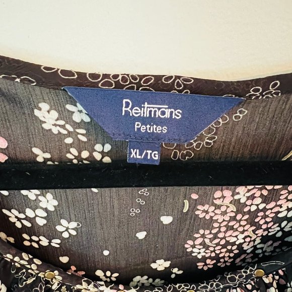 Reitmans Floral Sheer Lined Blouse, Size XL Petite - Picture 3 of 5